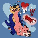  ! &lt;3 1:1 adonay_lightblue all_fours anal anal_penetration animal_genitalia animal_penis anthro blue_body blue_fur bodily_fluids butt_slap canid canine canine_penis canis cum cum_in_ass cum_inside doggystyle duo ejaculation eladonays fox from_behind_position fur genital_fluids genitals happy happy_sex internal knot knotting male male/male mammal merry_martin open_mouth pawpads paws penetration penis pink_body pink_fur sex slap wolf 
