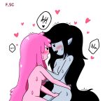  &lt;3 adventure_time black_hair blush bodily_fluids breasts candy candy_humanoid candy_people_(at) canon_couple cartoon_network dessert duo female female/female fingering fingering_partner fizzyspidercider2 food food_creature food_humanoid grey_body grey_skin hair hi_res humanoid humanoid_pointy_ears living_candy marceline_abadeer moan nipples not_furry pink_body pink_hair pink_skin princess_bubblegum romantic romantic_couple romantic_sex simple_background sweat vaginal vaginal_fingering vampire white_background 