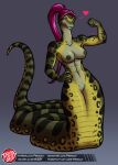  &lt;3 2020 anaconda apode areola athletic athletic_female bicep_curl biceps big_breasts boa_(snake) boinae breasts countershade_arms countershade_neck countershade_scales countershade_tail countershade_torso countershading deltoids digital_drawing_(artwork) digital_media_(artwork) draconcopode emanata female flexing flexing_bicep front_view full-length_portrait genitals green_areola green_body green_countershading green_nipples green_scales grey_background hair hand_on_hip hi_res humanoid_hands legless logo long_hair long_neck looking_at_viewer naga nipples non-mammal_breasts nude one_eye_closed pink_hair ponytail portrait pose predaguy pussy reptile scales scalie serpentine simple_background smile smiling_at_viewer snake solo spots spotted_body spotted_scales striped_body striped_scales stripes text url wink winking_at_viewer 