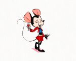  3_toes 5:4 alcohol anthro barefoot beverage bottomwear clothing crop_top disney ear_piercing ear_ring feet female fluttershythekind jacket mammal midriff minnie_mouse mouse murid murine open_mouth piercing plantigrade redesign rodent shirt skirt smile solo toes topwear wine wine_glass 