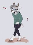  2020 5_fingers animated anthro bardju cervid clothed clothing digital_media_(artwork) fingers fur hair hooves male mammal short_playtime solo 