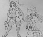  ahegao all_fours anthro big_breasts breasts chiropteran doggystyle duo female from_behind_position gun looking_pleasured male male/female mammal med121 monochrome ranged_weapon rouge_the_bat sega sex shy solo sonic_the_hedgehog_(series) weapon 