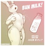  anthro bodily_fluids border bottle cum english_text fur genital_fluids genitals hi_res horn lactating lagomorph leporid looking_pleasured machine male male_lactation mammal milk milking_machine penile penis penis_milking penis_milking_machine rabbit sharkysocks solo spots spotted_body spotted_fur text thick_thighs vein veiny_penis white_border wide_hips 
