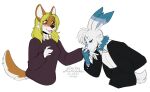 2021 alpha_channel anthro black_nose breasts buny canid canine canis clothed clothing digital_media_(artwork) domestic_dog duo female kittydee male mammal open_mouth simple_background smile teeth tongue transparent_background 