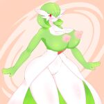  1:1 big_breasts blush breasts female gardevoir genitals hi_res huge_breasts humanoid looking_at_viewer nintendo not_furry nude omenyanozero pok&eacute;mon pok&eacute;mon_(species) pussy simple_background smile solo thick_thighs video_games 