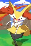  ambiguous_gender anthro blush bodily_fluids braixen fire hi_res holding_crotch holding_object milklemon5127 nintendo nude omorashi outside pok&eacute;mon pok&eacute;mon_(species) potty_dance shaking solo standing sweat tears trembling video_games 