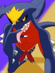  2_penises anthro anthrofied bodily_fluids dragon dustin_c erection garchomp genital_fluids genitals hi_res looking_at_viewer male multi_genitalia multi_penis nintendo open_mouth penis pok&eacute;mon pok&eacute;mon_(species) scalie simple_background smile solo teeth tongue video_games 