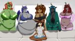  anthro asian_mythology bedroom_eyes belly big_belly big_breasts bra breasts cervid chinese_mythology clothing east_asian_mythology equid equine fan_character female friendship_is_magic grin hasbro hi_res horse kirin lingerie looking_at_viewer mammal meme my_little_pony mythology narrowed_eyes non-pony_oc obese oc:midnight_blossom oc:pepper oc:withania_nightshade oc:yan overweight piper_perri_surrounded pony queen_chrysalis_(mlp) seductive shamziwhite sitting smile underwear 
