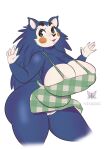  absurd_res animal_crossing anthro big_breasts breasts curvy_figure eulipotyphlan female hedgehog hi_res mabel_able mammal ningigi_(artist) nintendo solo video_games 