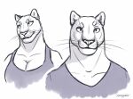  2020 anthro breasts clothed clothing cougar digital_media_(artwork) felid feline female male mammal smile tenynnart 