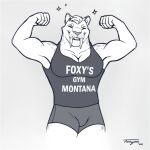  1:1 2020 anthro biceps bottomwear breasts clothed clothing digital_media_(artwork) felid feline female flexing fully_clothed fur gym_clothing hair mammal muscular muscular_female shirt shorts smile solo standing tank_top tenynnart topwear 