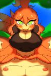 2:3 anthro avian banjo-kazooie banjo_(banjo-kazooie) black_clothing black_shirt black_topwear bottomless breasts breegull butt clothed clothed/nude clothed_female_nude_male clothing cowgirl_position duo female first_person_view from_front_position hand_on_breast kazooie looking_at_viewer male male/female male_pov mammal nude on_bottom on_top rareware sex shirt smile topwear ursid vaginal video_games zaviel 
