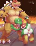  anthro anus backsack balls belly biceps big_belly big_dom_small_sub bowser bracelet butt clothing collar dominant duo erection eyes_closed fellatio fluffydisk42 footwear genitals grey_body hair hi_res horn jewelry koopa lifted_by_tail looking_pleasured male male/male male_penetrated male_penetrating male_penetrating_male mario_bros musclegut muscular muscular_male nintendo nipples oral oral_penetration orange_body pecs penetration penile penis perineum red_hair scalie sex shell shoes size_difference spiked_bracelet spiked_collar spiked_shell spikes spikes_(anatomy) tan_belly tan_body teeth video_games white_balls white_belly white_body yoshi 