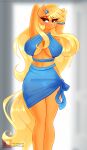  anthro applejack_(mlp) big_breasts blonde_hair breasts clothed clothing equid equine female freckles friendship_is_magic hair hi_res mammal my_little_pony smile solo wide_hips xjenn9 