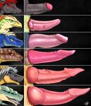  anthro avian big_penis dinosaur dragon genitals h56_(hikkoro) hi_res hikkoro_wyvern huge_penis hyper hyper_genitalia hyper_penis male penis penis_lineup penis_size_chart reptile scalie size_difference snake solo wyvern 