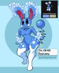  2021 aliasing anthro azumarill blue_body bubble curvy_figure digital_drawing_(artwork) digital_media_(artwork) female flat_chested hybrid lagomorph long_ears looking_at_viewer lopunny mammal marine mdjoe nintendo nude pok&eacute;dex pok&eacute;mon pok&eacute;mon_(species) signature simple_background solo text thick_thighs video_games wide_hips 