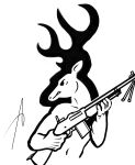  anthro browning_automatic_rifle cervid gun hi_res holding_object holding_weapon male mammal monochrome ranged_weapon simple_background sketch solo weapon wolfyalex96_(artist) 