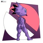  1:1 anus breasts butt butt_grab butt_squish cute_fangs female fours_(artist) genitals hand_on_butt hi_res humanoid looking_aside nintendo not_furry pok&eacute;mon pok&eacute;mon_(species) pussy rear_view sableye small_breasts smile solo squish standing tongue tongue_out video_games 