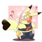  1:1 2018 3_toes ? blush candy cleft_tail clothing cosplay_pikachu_(costume) dessert dipstick_ears eating feet female food mask midriff multicolored_ears nintendo pikachu pikachu_libre pocky pok&eacute;mon pok&eacute;mon_(species) semi-anthro solo tatu_wani_(artist) toes video_games wide_eyed yellow_body yellow_skin 