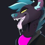  1:1 anthro bodily_fluids cum cum_on_tongue drooling female genital_fluids hyaenid mammal open_mouth sageious sagie saliva teeth tongue tongue_out zari 