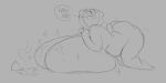  2:1 alphys anthro areola beaker belly big_breasts big_butt blush bodily_fluids breast_expansion breast_squish breasts broken_glass buckteeth butt cellulite dialogue digital_drawing_(artwork) digital_media_(artwork) english_text expansion eyewear female frown glass glasses greyscale hi_res huge_breasts hyper hyper_breasts immobile kabrro laboratory_equipment laboratory_glassware&lrm; lizard monochrome non-mammal_breasts non-mammal_nipples nude overweight overweight_anthro overweight_female reptile scalie scientific_instrument simple_background sketch solo speech_bubble squish tears teeth text thick_thighs undertale video_games wet 