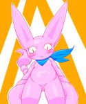  5:6 anthro blush breasts featureless_breasts featureless_crotch female frown gligar looking_at_viewer looking_down low-angle_view nintendo nude omenyanozero pok&eacute;mon pok&eacute;mon_(species) simple_background small_breasts solo video_games 