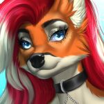  1:1 2021 amur anthro black_nose blue_eyes canid canine digital_media_(artwork) eyebrows eyelashes female fox hair low_res mammal red_hair solo 