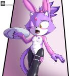  anthro blaze_the_cat blush bodily_fluids breasts domestic_cat fake_ears fake_rabbit_ears felid feline felis female fours_(artist) genital_fluids hi_res holding_tray mammal mostly_nude one_eye_closed pussy_juice reverse_bunny_costume sega sex_toy sex_toy_in_pussy sex_toy_insertion small_breasts snaggle_tooth solo sonic_the_hedgehog_(series) vibrator vibrator_in_pussy 