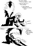  all_fours anthro black_and_white breasts dancing english_text female fluffy fluffy_tail how-to humor kelly_o&#039;dor mammal mephitid monochrome motion_lines nude raised_tail simple_background skunk solo tegerio text white_background 