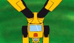  absurd_res blappus blue_eyes bumblebee_(transformers) cybertronian green_background handstand hasbro hi_res living_machine looking_at_viewer machine male robot simple_background solo takara_tomy transformers 