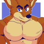  1:1 activision anthro bandicoot biceps crash_bandicoot_(series) crunch_bandicoot digital_media_(artwork) fizzyjay fur hi_res looking_at_viewer male mammal marsupial muscular muscular_anthro muscular_male nipples pecs simple_background smile solo video_games 