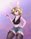  2021 4:5 anthro breasts brown_eyes clothed clothing digital_media_(artwork) eyebrows eyelashes female hi_res lagomorph leporid mammal midriff navel p-v-s rabbit smile 