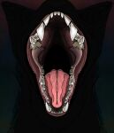  ambiguous_gender canid canine fangs feral galluslafayetti mammal mouth_shot obscured_eyes open_mouth pink_tongue sharp_teeth solo teeth teeth_showing tongue 