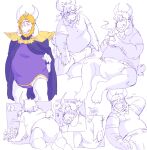  all_fours anthro asgore_dreemurr beard beverage blonde_hair blush boss_monster bovid butt butt_grab cape caprine clothing diaper facial_hair feces flower grinding hair hand_on_butt hi_res horn long_ears looking_at_viewer looking_to_the_side male mammal masturbation messy_diaper multiple_poses onesie pillow pillow_humping plant pooping pose sheepypeepy simple_background sitting soiling solo standing tailwag tea undertale video_games watering_can white_background 