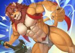  2021 5_fingers abs anthro armpit_hair beard biceps biped body_hair brown_eyebrows brown_mane brown_nose claws colored eyebrows facial_hair felid fingers fur holding_object holding_sword holding_weapon humanoid_hands jockstrap_only kemo_coliseum lion male mammal mane maximus_(kemo_coliseum) melee_weapon multicolored_body multicolored_fur mumu202 muscular muscular_anthro muscular_male muscular_thighs nipples pantherine pecs pubes purple_eyes signature solo sword tan_body tan_fur tan_tail thick_eyebrows two_tone_body two_tone_fur weapon 