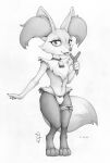  2021 3_toes 4_fingers anthro bell bell_collar biped bodily_fluids bow_(disambiguation) braixen bulge canid canine cheek_tuft chest_tuft claws collar digital_media_(artwork) digitigrade ecmajor eyelashes facial_tuft fangs feet fingers garter_belt garter_straps girly greyscale hi_res holding_stick inner_ear_fluff licking_object looking_at_viewer male mammal monochrome navel navel_piercing nintendo open_mouth piercing pok&eacute;mon pok&eacute;mon_(species) saliva saliva_string signature simple_background smile solo standing stick teeth toes tongue tongue_out traditional_media_(artwork) tuft video_games white_background 