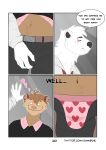  &lt;3 absurd_res anthro bedroom_eyes belly belt black_bottomwear black_clothing black_nose black_pants black_sweater black_topwear blackmail bottomwear brown_belt brown_body brown_fur brown_hair bubblegumboi clothed clothing clothing_lift comic dialogue didelphid duo elevator english_text fur grope gumi gumiboie hair hand_on_wall hi_res lutrine male male/male mammal marsupial mustelid narrowed_eyes necktie pants pink_clothing pink_nose pink_shirt pink_topwear pink_underwear red_necktie seductive shirt siergiej silly_face simple_background speech_bubble sweater text topwear unbuckled_belt underwear untied_necktie url whiskers white_body white_clothing white_fur white_shirt white_topwear 