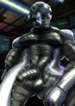  abs absurd_res android balls destiny_(video_game) exo flaccid foreskin genitals glowing glowing_eyes hi_res humanoid_genitalia humanoid_penis inside lazlowo looking_at_viewer machine male muscular muscular_male navel nude penis presenting presenting_penis robot solo uncut urethra 