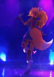  absurd_res angrycaboose angrycabooseart anthro cabby_(angrycaboose) canid canine choker female fox hi_res idol japanese_text jewelry mammal microphone necklace singer solo stage text 