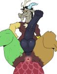  absurd_res animal_genitalia animal_penis anus balls big_balls big_penis butt chimera digital_media_(artwork) discord_(mlp) draconequus equine_penis erection feral friendship_is_magic genitals hair hasbro hi_res huge_balls huge_penis looking_at_viewer male mammal my_little_pony nude penis perspective presenting presenting_hindquarters red_eyes solo spreading sylvanedadeer 