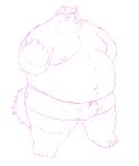  2021 absurd_res anthro belly bulge canid canine canis clothing domestic_dog hat headgear headwear hi_res kemono kumajjjj male mammal moobs nipples obese obese_male overweight overweight_male simple_background sketch solo swimwear white_background 
