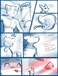  2021 ambiguous_gender anthro blue_and_white canid canine canis chest_tuft claws comic conditional_dnp duo english_text fangs female feral fur keidran male mammal monochrome mrs._nibbly rodent sciurid sketch sythe_(twokinds) text tom_fischbach tuft twokinds webcomic webcomic_character wolf wounded 
