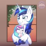  1:1 absurd_res blue_eyes blue_hair bodily_fluids crying daughter duo equid equine eyes_closed father father_and_child father_and_daughter female flurry_heart_(mlp) friendship_is_magic hair hasbro hi_res hooves horn mammal my_little_pony parent parent_and_child parent_and_daughter ravensun shining_armor_(mlp) sleeping smile sound_effects tears tears_of_joy unicorn unicorn_horn zzz 