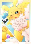  anthro bandai_namco big_breasts bodily_fluids breasts digimon digimon_(species) digital_media_(artwork) dildo female genital_fluids genitals hi_res hinata_sakamoto pussy pussy_juice renamon sex_toy shaded solo 