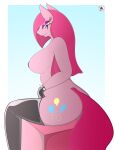  absurd_res anthro anthrofied big_breasts big_butt breasts butt clothing equid equine female friendship_is_magic hi_res legwear mammal my_little_pony pinkamena_(mlp) pinkie_pie_(mlp) sitting skyspeardw solo thigh_highs 