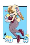  &lt;3 anthro big_breasts breasts bunny_costume chao_(sonic) cleavage clothed clothing costume easter egg female fishnet fishnet_legwear high_heels holidays lagomorph legwear leotard leporid looking_at_viewer mammal one_eye_closed pepamintop playboy_bunny rabbit sega sonic_the_hedgehog_(series) thick_thighs tights vanilla_the_rabbit wink 
