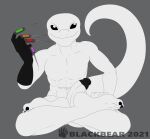  5_toes albino anthro athletic athletic_anthro athletic_male big_feet black_eyes black_nails blackbear circumcised circumcision_scar clothing colored_nails crossed_legs drugs erection feet gecko genital_scar genitals glans gloved gloves handwear humanoid_feet humanoid_genitalia humanoid_penis leucistic lizard male nails needle_(disambiguation) penis reptile scalie scar sitting smile smirk solo syringe thick_tail toes white_body 