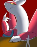  absurd_res claws dragon duo female feral half-closed_eyes hi_res justwhite larger_female latias legendary_pok&eacute;mon macro male micro narrowed_eyes nintendo pok&eacute;mon pok&eacute;mon_(species) sharp_claws size_difference smaller_male smile video_games 