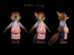  3d_(artwork) anthro apron belly biped black_background black_nose bottomwear canid canine clothing digital_media_(artwork) disney fox gideon_grey hi_res humanoid_hands jay_jackson male mammal official_art overweight overweight_male pants shirt simple_background solo topwear zootopia 