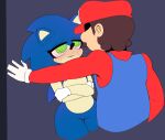  aggressive anthro blush clothed clothing duo eulipotyphlan gloves handwear hat headgear headwear hedgehog hi_res human human_on_anthro interspecies kabedon male male/male mammal mario mario_bros nintendo paramour_(artist) sega sonic_the_hedgehog sonic_the_hedgehog_(series) tagme thick_thighs thigh_gap video_games 